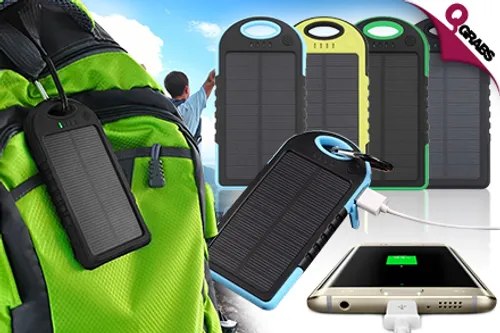 From QR79, Use the Sun Smarter with a Portable Solar Charger Power Bank - Choose from 4 Fun Colors! (Up to QR330 Value)